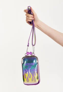 House Of Holland Flame Crossbody Bag With Clip Closure