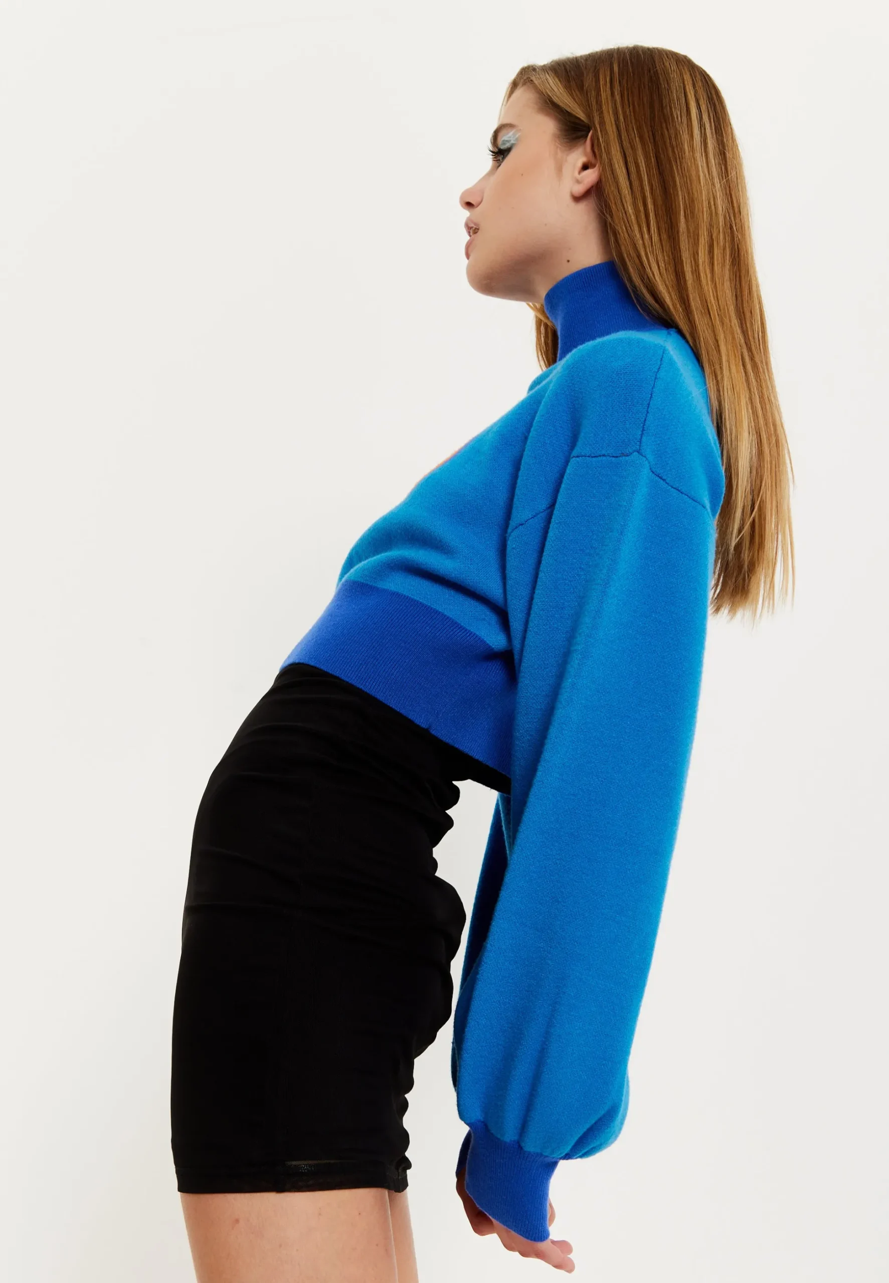 House Of Holland Flame Heart Logo Jumper In Blue
