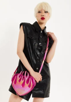 House Of Holland Flaming Heart Crossbody Bag
