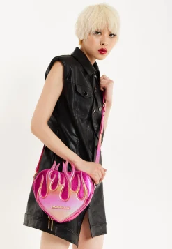 House Of Holland Flaming Heart Crossbody Bag