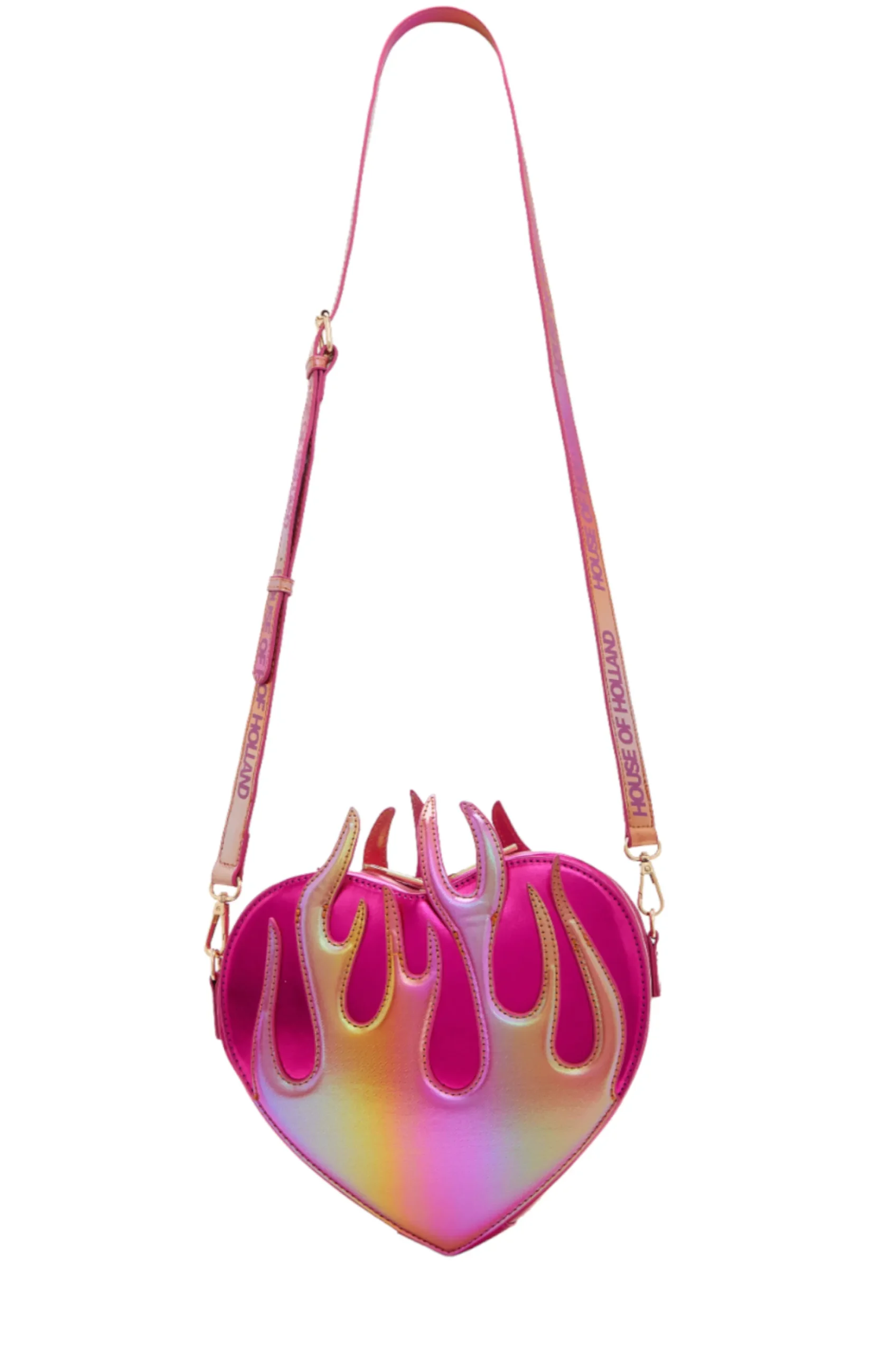 House Of Holland Flaming Heart Crossbody Bag