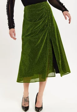 House of Holland Gathered Midi Skirt