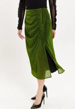 House of Holland Gathered Midi Skirt