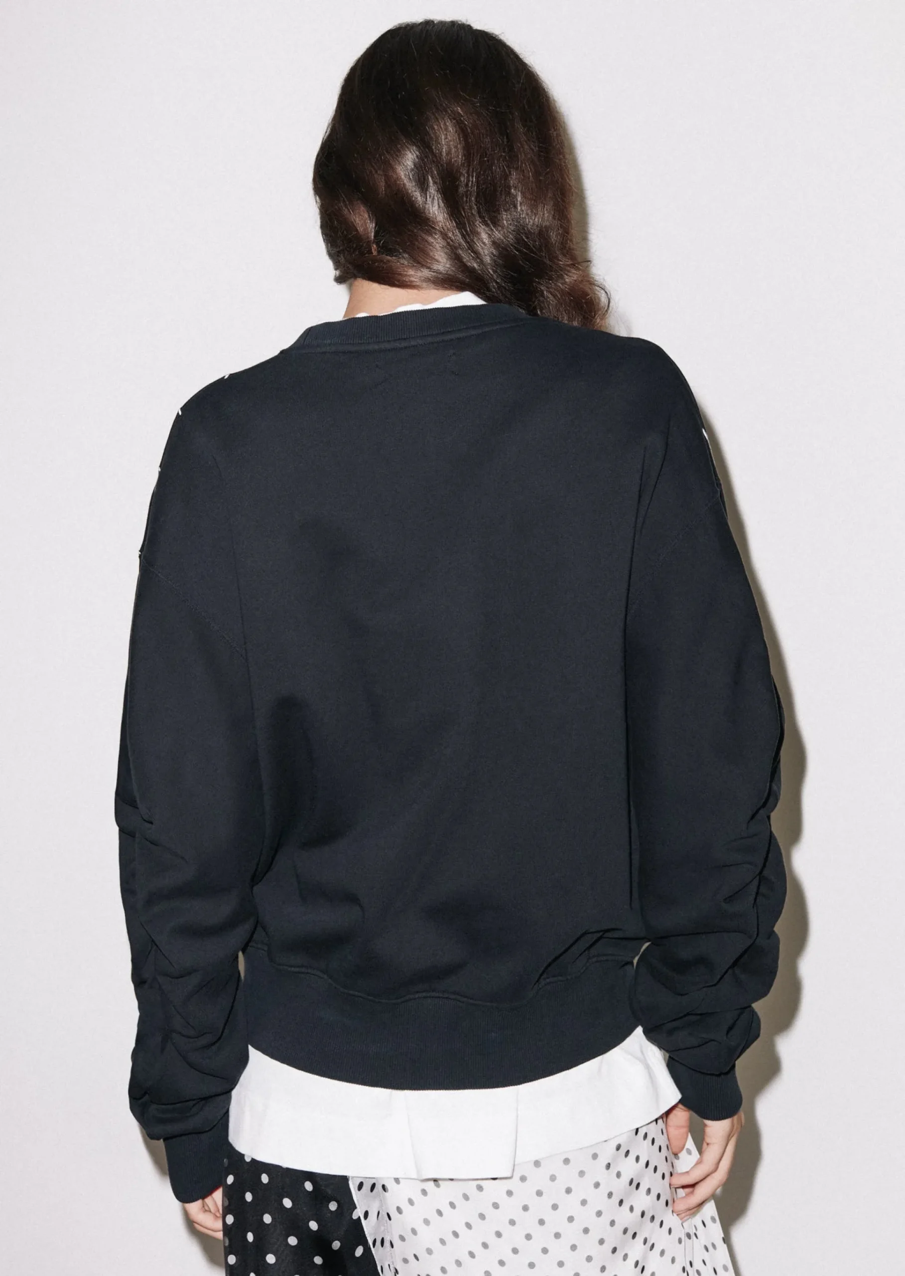 House of Holland Gathered Sleeve Mono Sweatshirt