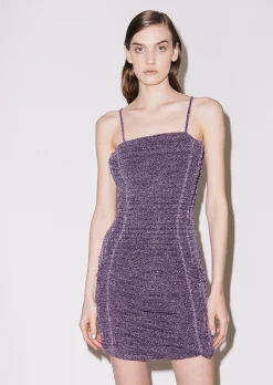 House of Holland Gathered Lurex Mini Dress
