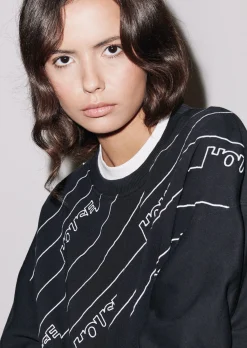 House of Holland Gathered Sleeve Mono Sweatshirt