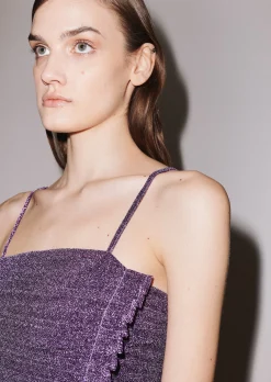 House of Holland Gathered Lurex Mini Dress