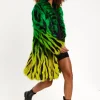 House Of Holland Gradient Zebra Print Faux Fur Coat
