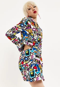 House Of Holland Graphic Pop Art Blazer Playsuit