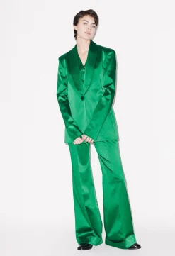 House of Holland Green Satin Tailored Jacket