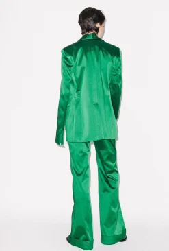 House of Holland Green Satin Tailored Jacket