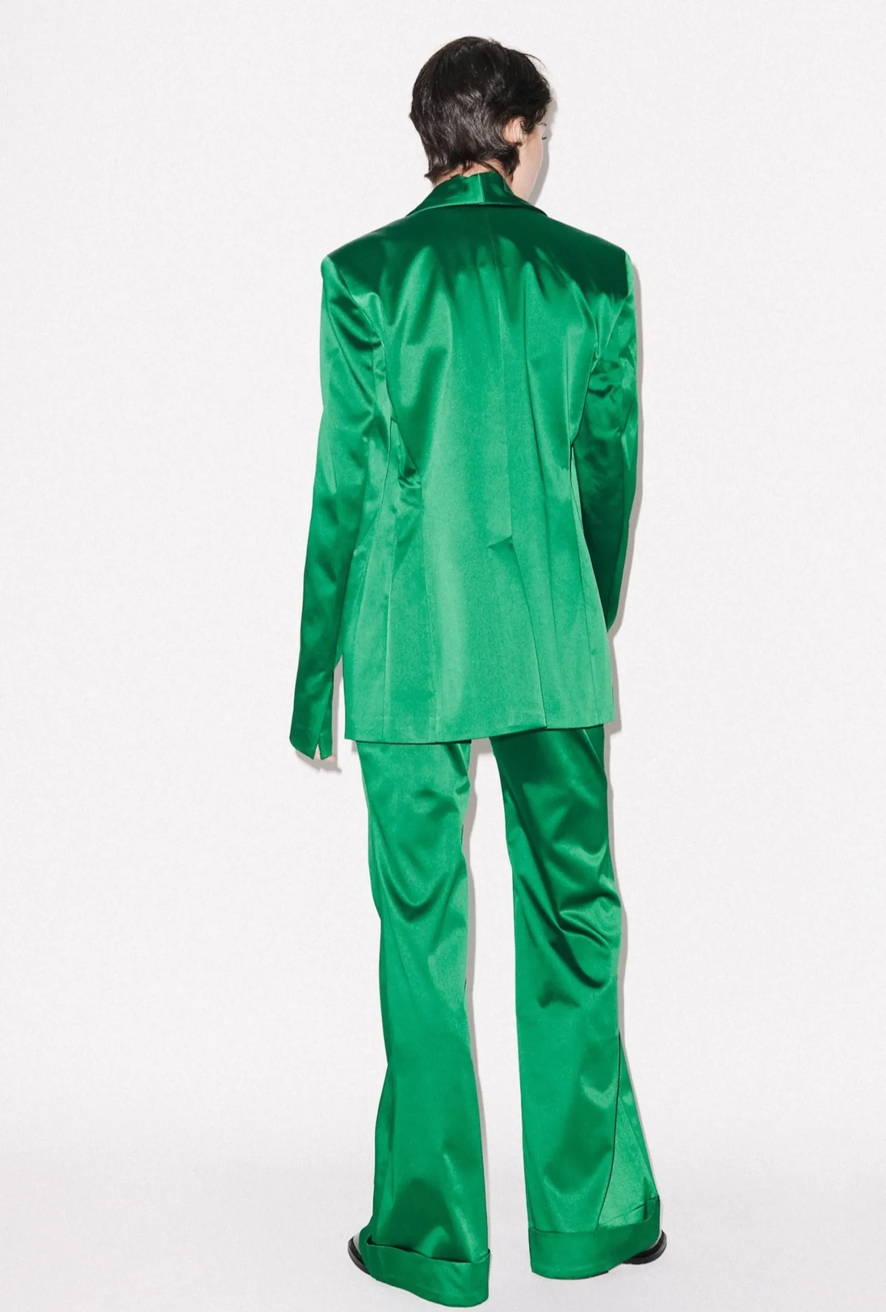 House of Holland Green Satin Tailored Jacket