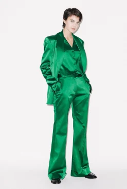 House of Holland Green Satin Tailored Jacket