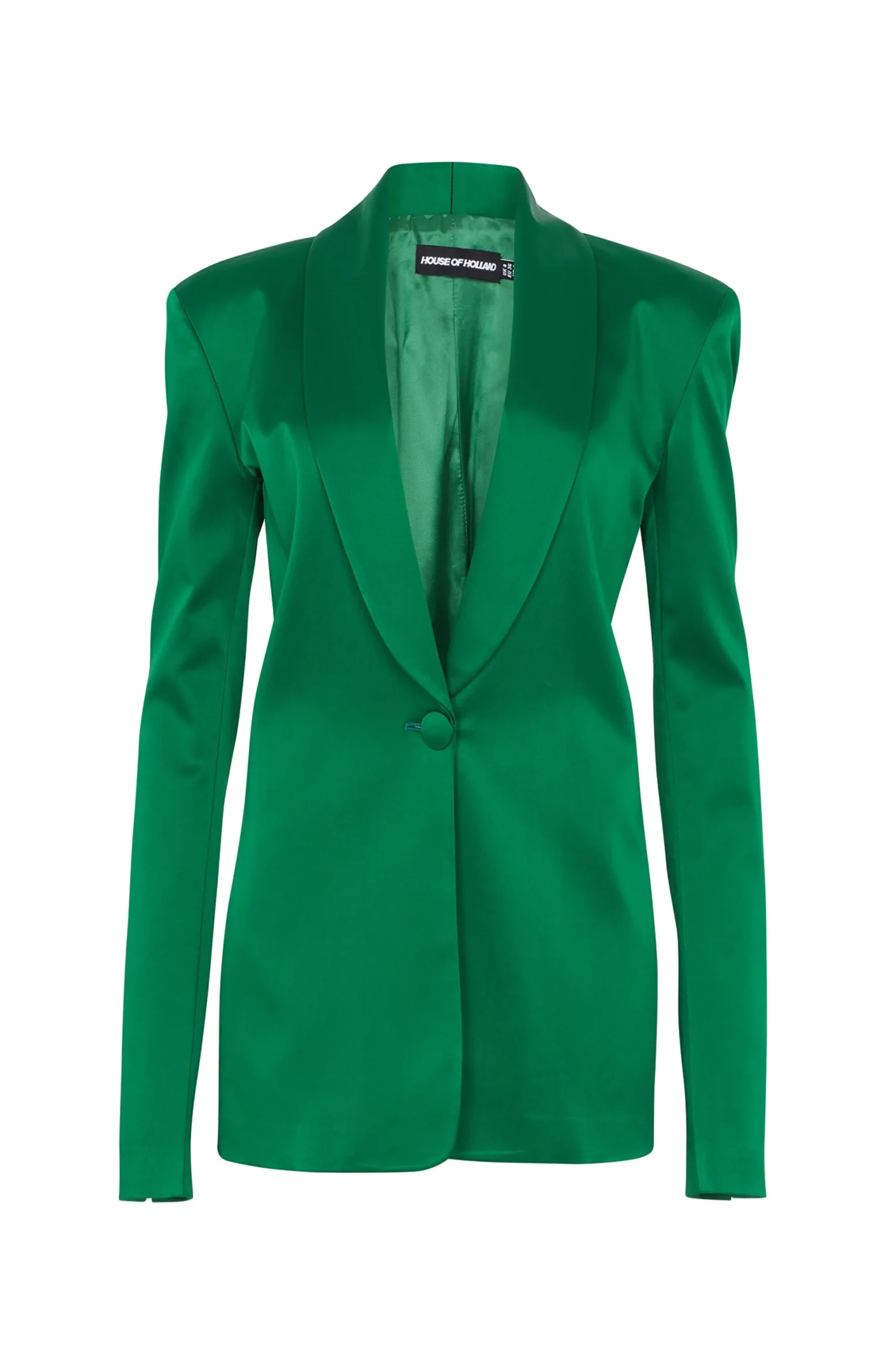 House of Holland Green Satin Tailored Jacket