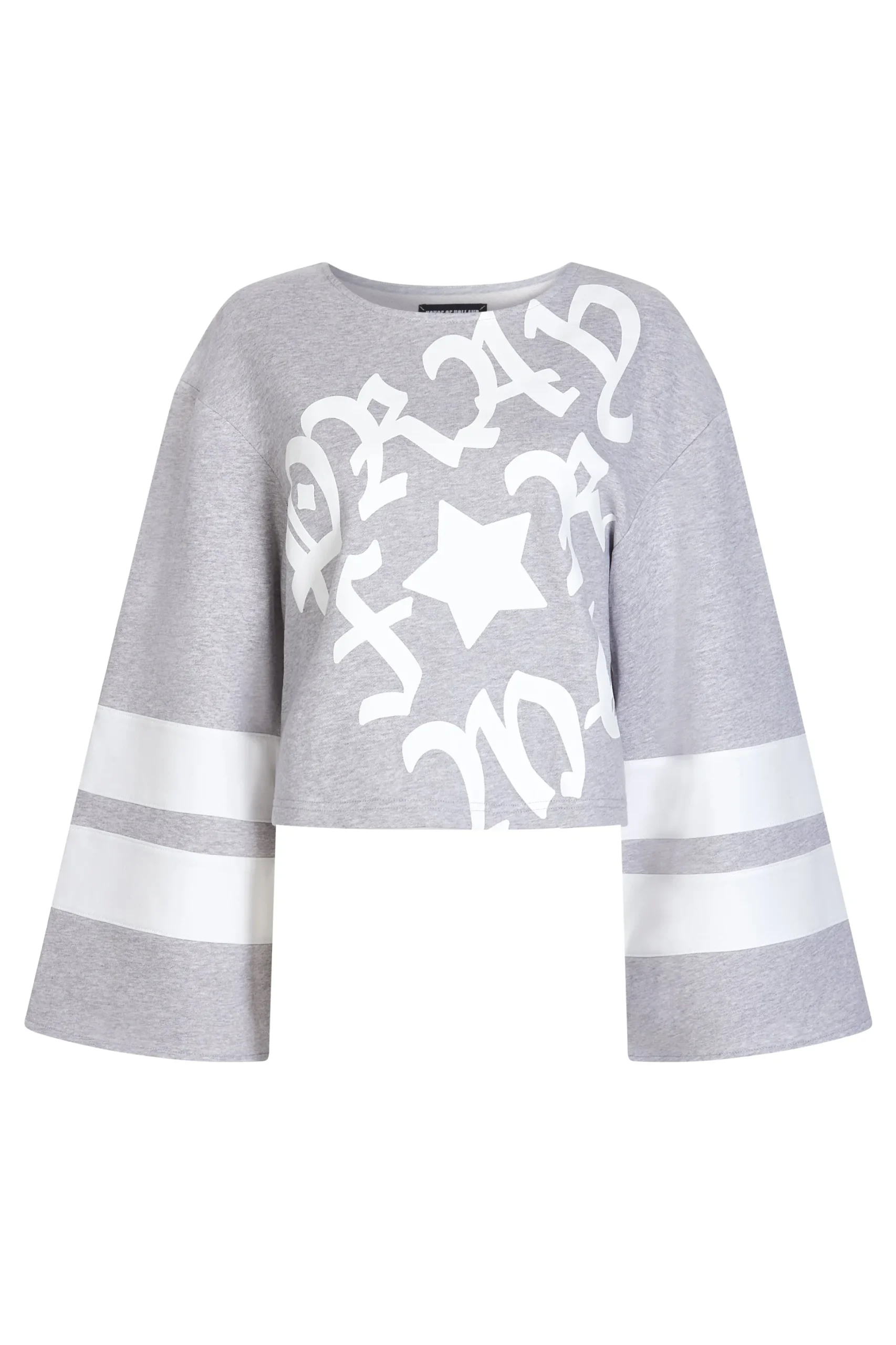 House of Holland Grey 'Pray for Me' Cropped Sweatshirt