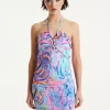 House Of Holland Heart Printed Mini Jersey Dress in Pink