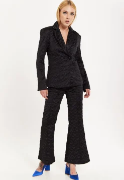 House Of Holland Heart Quilted Trousers in Black