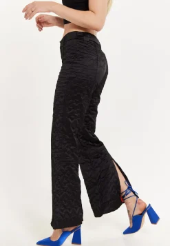 House Of Holland Heart Quilted Trousers in Black