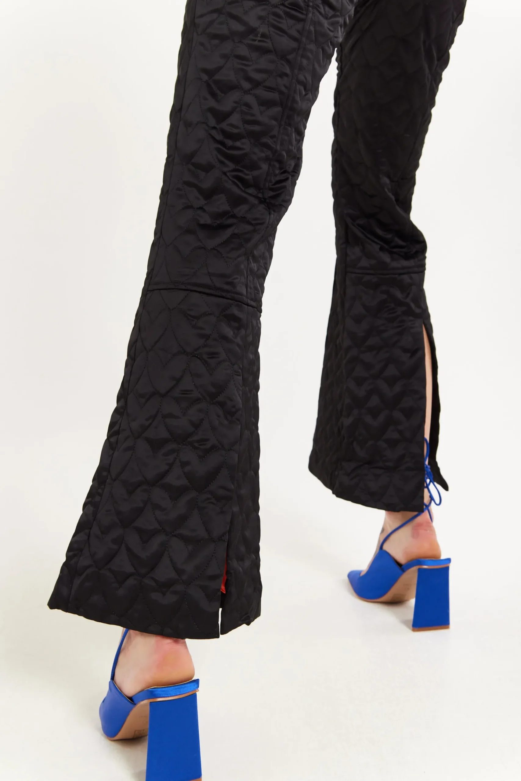 House Of Holland Heart Quilted Trousers in Black