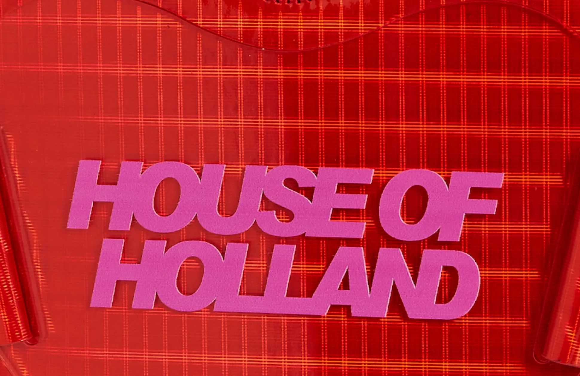 House Of Holland Heart Shape Shoulder Bag In Red With Logo Printed Acr