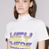 House of Holland 'Hey There' Shrunken High Neck Tee