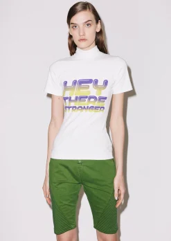 House of Holland 'Hey There' Shrunken High Neck Tee