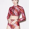 House of Holland HOH X Speedo Bright Cheetah Stripe Rash Top