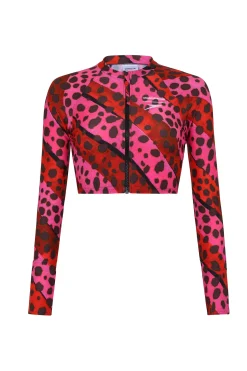 House of Holland HOH X Speedo Bright Cheetah Stripe Rash Top