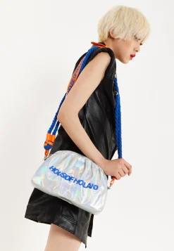 House of Holland Holographic Shoulder With Bag Blue Rope Strap