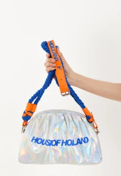 House of Holland Holographic Shoulder With Bag Blue Rope Strap