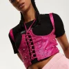 House of Holland Hot Pink Studded Corset Top