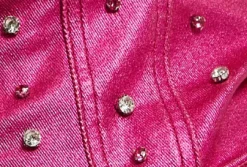 House of Holland Hot Pink Studded Corset Top