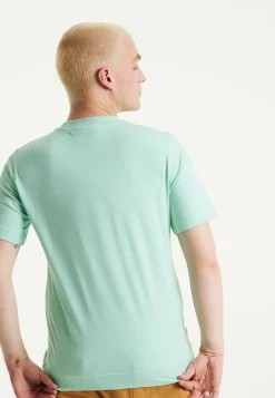 House Of Holland Iridescent Transfer Printed T-Shirt in Egg Blue