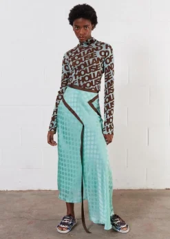 House Of Holland Jacquard Mint Midi Skirt