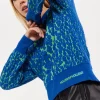 House of Holland Jacquard Duo Jumper in Blue & Green