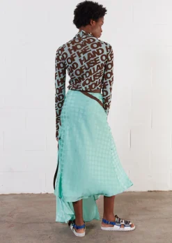 House Of Holland Jacquard Mint Midi Skirt