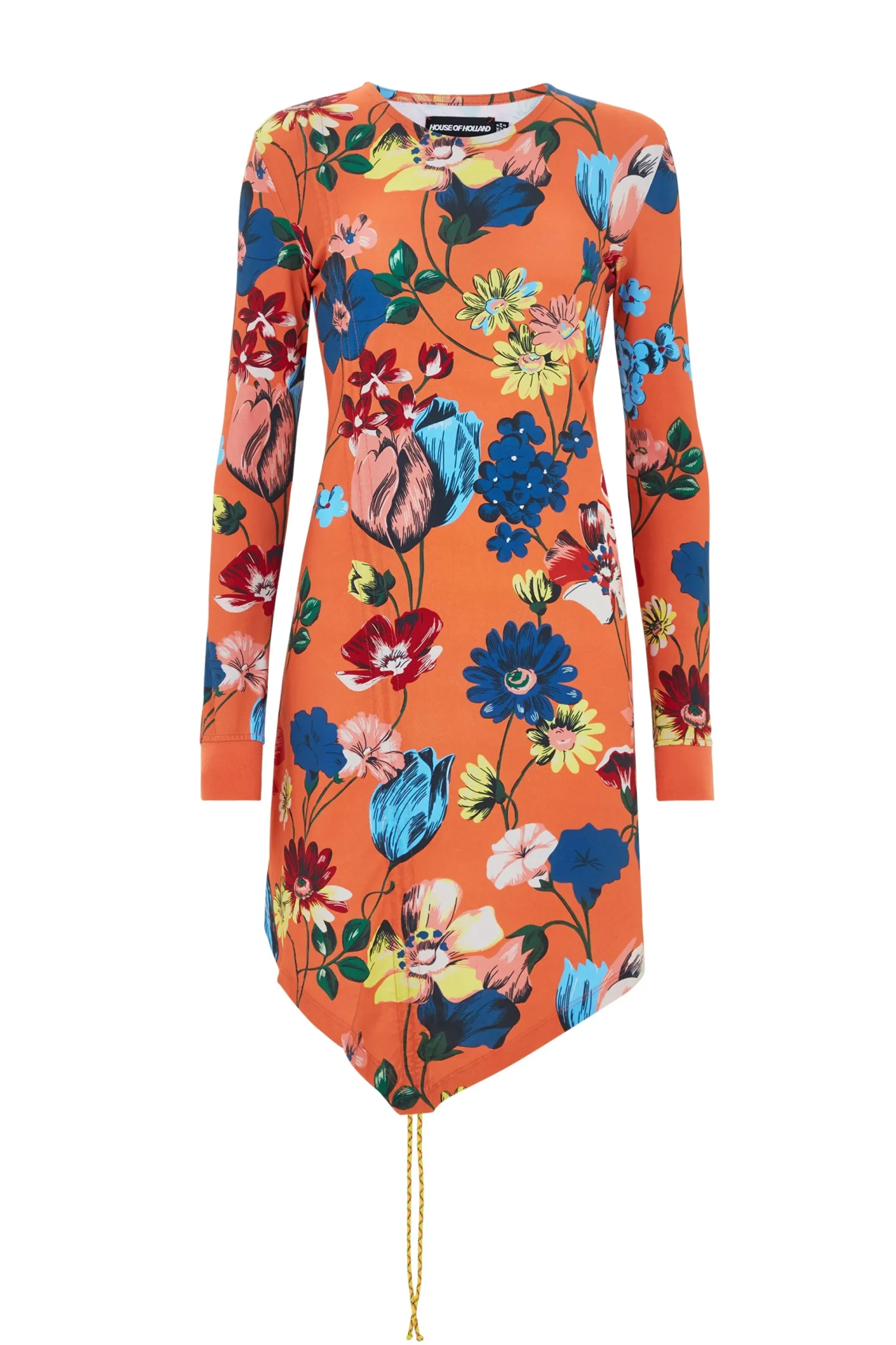 House Of Holland Jersey Floral Rouched Dress
