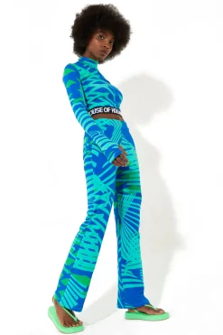 House of Holland Jersey Trousers with a Tropical Print