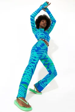 House of Holland Jersey Trousers with a Tropical Print