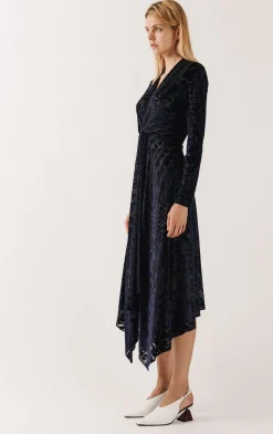 House Of Holland Knot Devore Midi Dress