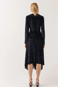 House Of Holland Knot Devore Midi Dress