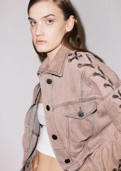House Of Holland Lace-Up Denim Jacket