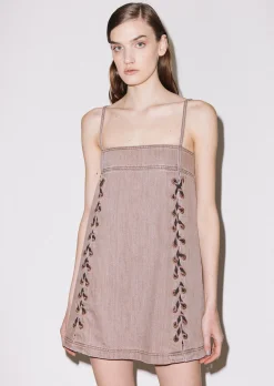 House Of Holland Lace-Up Denim Mini Dress