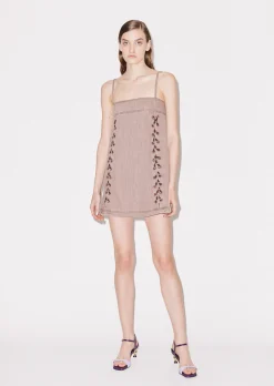 House Of Holland Lace-Up Denim Mini Dress
