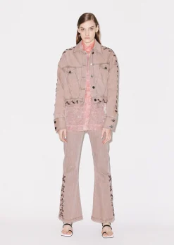 House Of Holland Lace-Up Denim Jacket