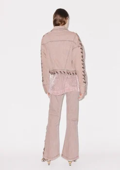 House Of Holland Lace-Up Denim Jacket