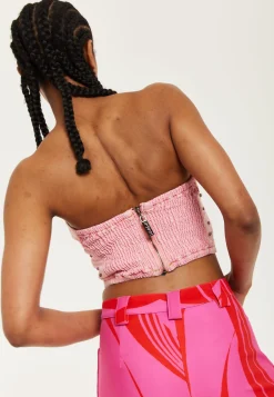House of Holland Light GREY Denim Bandeau Top