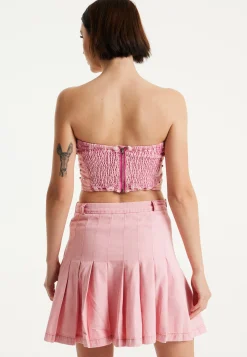 House of Holland Light GREY Denim Bandeau Top