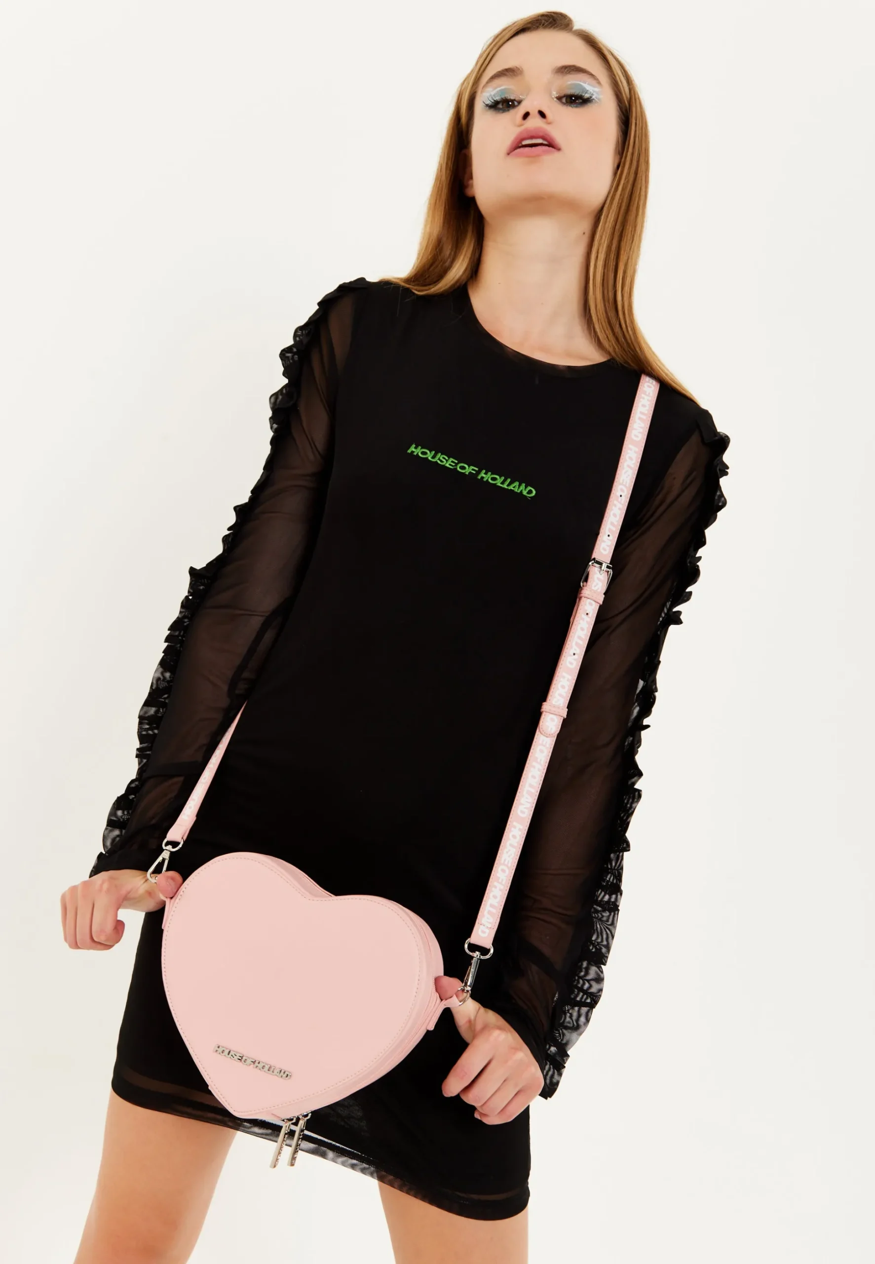 House of Holland Light Pink Heart Handbag