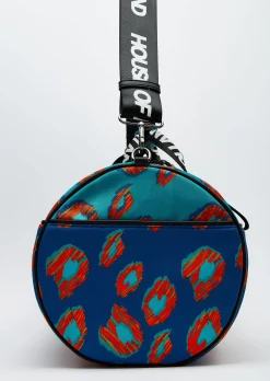House of Holland Logo Pattern Holdall Bag In Blue